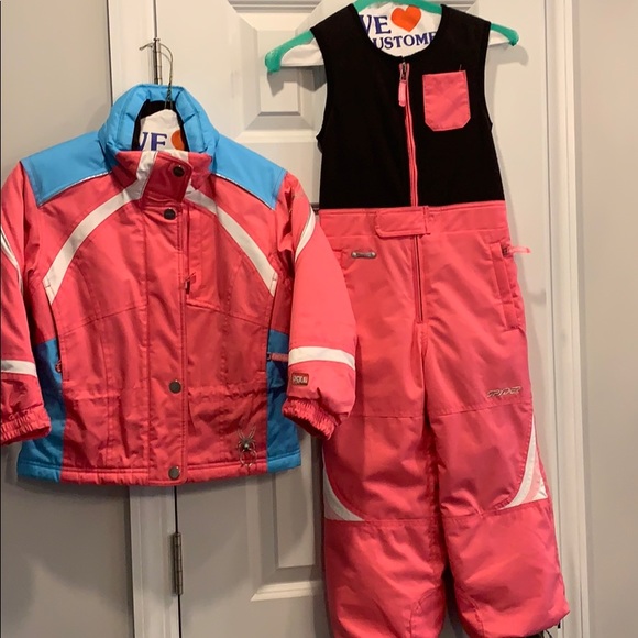Girls Spyder ski jacket/bib set - Picture 2 of 4